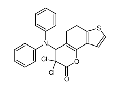 3,3-Dichloro-4-diphenylamino-3,4,5,6-tetrahydro-thieno[2,3-h]chromen-2-one结构式