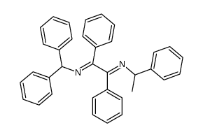 (E)-N-((E)-2-(benzhydrylimino)-1,2-diphenylethylidene)-1-phenylethanamine Structure