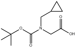 2-{[(叔丁氧基)羰基](环丙基甲基)氨基}乙酸结构式