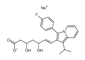 7-[3-(4-fluorophenyl)-1-(1-methylethyl)-2-indolizinyl]-3,5,-dihydroxy-6-heptenoic acid, sodium salt结构式