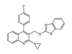 2-({[2-cyclopropyl-4-(4-fluorophenyl)quinolin-3-yl]methyl}thio)benzo[d]thiazole结构式