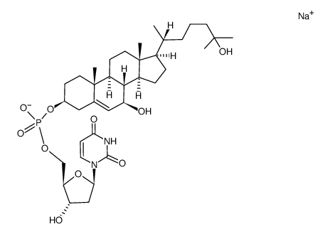 Sodium salt of 3-(7β, 25-dihydroxycholesteryl) 5'-(2'-deoxyuridylyl) monophosphate Structure