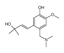 5-(3'-hydroxy-3'-methylbutenyl)-2-methoxy-4-((dimethylamino)methyl)phenol结构式