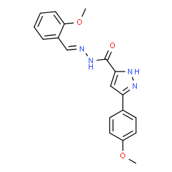 (E)-N-(2-methoxybenzylidene)-3-(4-methoxyphenyl)-1H-pyrazole-5-carbohydrazide structure