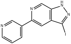 3-碘-5-(吡啶-3-基)-1H-吡唑并[3,4-C]吡啶结构式