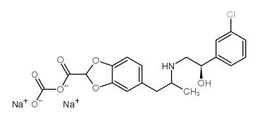 5-[(2R)-2-([(2R)-2-(3-CHLOROPHENYL)-2-HYDROXYETHYL]AMINO)PROPYL]-1,3-BENZODIOXOLE-2,2-DICARBOXYLATE DISODIUM Structure