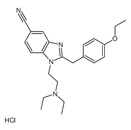 2-[5-cyano-2-[(4-ethoxyphenyl)methyl]benzimidazol-1-yl]ethyl-diethylazanium,chloride结构式