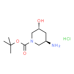 (3R,5R)-3-Amino-5-hydroxy-piperidine-1-carboxylic acid tert-butyl ester hydrochloride Structure