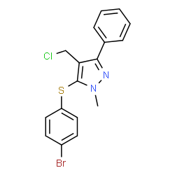 4-BROMOPHENYL 4-(CHLOROMETHYL)-1-METHYL-3-PHENYL-1H-PYRAZOL-5-YL SULFIDE Structure