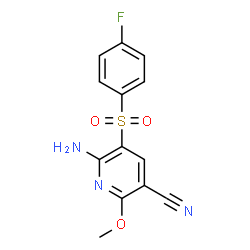 6-Amino-5-[(4-fluorophenyl)sulfonyl]-2-methoxynicotinonitrile结构式