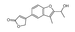 3-[2-(1-hydroxyethyl)-3-methyl-1-benzofuran-5-yl]-2H-furan-5-one结构式