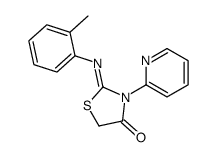 2-(2-methylphenyl)imino-3-pyridin-2-yl-1,3-thiazolidin-4-one Structure