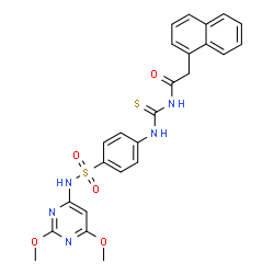 N-{[(4-{[(2,6-dimethoxy-4-pyrimidinyl)amino]sulfonyl}phenyl)amino]carbonothioyl}-2-(1-naphthyl)acetamide Structure