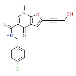 Furo[2,3-b]pyridine-5-carboxamide,N-[(4-chlorophenyl)methyl]-4,7-dihydro-2-(3-hydroxy-1-propynyl)-7-methyl-4-oxo- (9CI) Structure