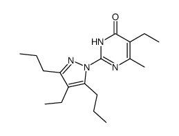 5-ethyl-2-(4-ethyl-3,5-dipropyl-pyrazol-1-yl)-6-methyl-3H-pyrimidin-4-one Structure