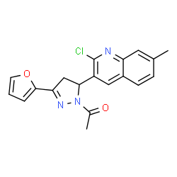 1-(5-(2-chloro-7-methylquinolin-3-yl)-3-(furan-2-yl)-4,5-dihydro-1H-pyrazol-1-yl)ethan-1-one picture