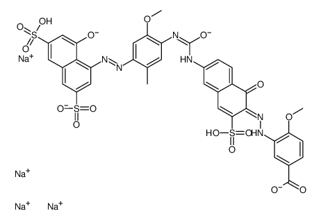 3-[[1-羟基-6-[[[[4-[(8-羟基-3,6-二磺基-1-萘基)偶氮]-2-甲氧基-5-甲基苯基]氨基]羰基]氨基]-3-磺基-2-萘基]偶氮]-4-甲氧基-苯甲酸四钠盐结构式