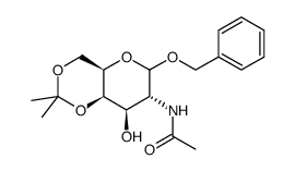 Benzyl 2-acetamido-2-deoxy-4,6-O-isopropylidene-D-galactopyranoside结构式