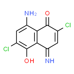 1,4-Naphthoquinone imine,8-amino-2,6-dichloro-5-hydroxy- (5CI)结构式