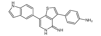 3-(4-aminophenyl)-7-(1H-indol-5-yl)thieno[3,2-c]pyridin-4-amine结构式