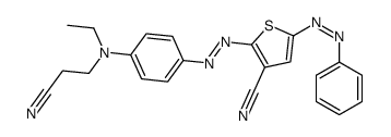 2-[[4-[(2-cyanoethyl)ethylamino]phenyl]azo]-5-(phenylazo)thiophene-3-carbonitrile structure