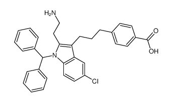 4-{3-[2-(2-Amino-ethyl)-1-benzhydryl-5-chloro-1H-indol-3-yl]-propyl}-benzoic acid结构式