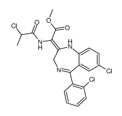 methyl 2-(7-chloro-5-(2-chlorophenyl)-1,3-dihydro-2H-benzo[e][1,4]diazepin-2-ylidene)-2-(2-chloropropanamido)acetate structure