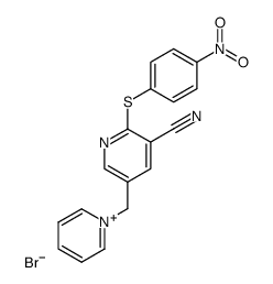 1-((3-cyano-2-((p-nitrophenyl)thio)-5-pyridinyl)-methyl)pyridinium bromide Structure