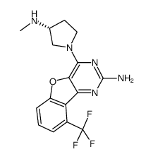 (R)-4-(3-Methylamino-pyrrolidin-1-yl)-9-trifluoromethyl-benzo[4,5]furo[3,2-d]pyrimidin-2-ylamine Structure