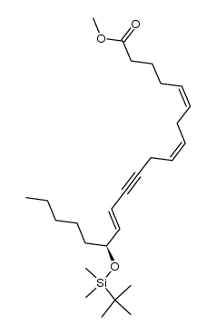 (S,5Z,8Z,13E)-methyl 15-((tert-butyldimethylsilyl)oxy)icosa-5,8,13-trien-11-ynoate结构式