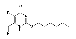 5-fluoro-6-(fluoromethyl)-2-(hexylthio)pyrimidin-4(1H)-one Structure