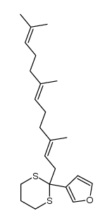 2-(3-Furyl)-2-(3,7,11-trimethyldodeca-2,6,10-trienyl)-1,3-dithiane Structure