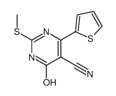 2-methylsulfanyl-4-oxo-6-thiophen-2-yl-1H-pyrimidine-5-carbonitrile结构式