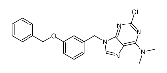 2-chloro-N,N-dimethyl-9-[(3-phenylmethoxyphenyl)methyl]purin-6-amine结构式