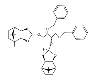 [2R-(2α(1S*(2'S*,3a'R*,4'R*,7'R*,7a'R*),2Ξ*),3aα,4β,7β,7aα)]-2,2'-[[2-(Phenylmethoxy)-1-[(phenylmethoxy)methyl]-1,3-propandiyl]bis(oxy)]bis(octahydro-7,8,8-trimethyl-4,7-methanobenzofuran)结构式