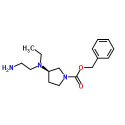 Benzyl (3R)-3-[(2-aminoethyl)(ethyl)amino]-1-pyrrolidinecarboxylate Structure