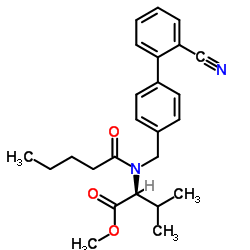 N-[(2'-Cyano[1,1'-biphenyl]-4-yl)methyl]-N-(1-oxopentyl)-L-valine methyl ester Structure