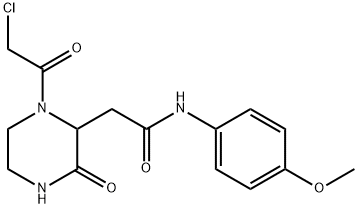 2-[1-(氯乙酰基)-3-氧代哌嗪-2-基]-N-(4-甲氧苯基)乙酰胺结构式