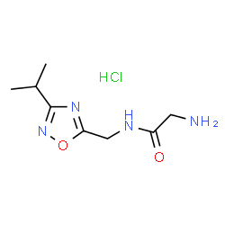 2-Amino-N-((3-isopropyl-1,2,4-oxadiazol-5-yl)methyl)acetamide hydrochloride图片