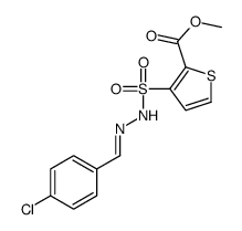 methyl 3-[[(4-chlorophenyl)methylideneamino]sulfamoyl]thiophene-2-carb oxylate Structure