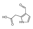 1H-Pyrrole-2-acetic acid, 3-formyl- (9CI)结构式