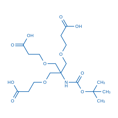 3,3'-((2-((tert-Butoxycarbonyl)amino)-2-((2-carboxyethoxy)methyl)propane-1,3-diyl)bis(oxy))dipropionic acid structure