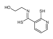 N-(2-hydroxyethyl)-2-sulfanylidene-1H-pyridine-3-carbothioamide结构式