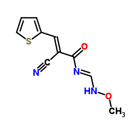 (2E)-2-Cyano-N-[(E)-(methoxyamino)methylene]-3-(2-thienyl)acrylamide结构式