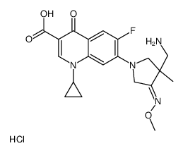 7-[(4Z)-3-(aminomethyl)-4-methoxyimino-3-methylpyrrolidin-1-yl]-1-cyclopropyl-6-fluoro-4-oxoquinoline-3-carboxylic acid,hydrochloride Structure