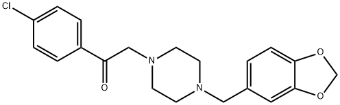 2-(4-(benzo[d][1,3]dioxol-5-ylmethyl)piperazin-1-yl)-1-(4-chlorophenyl)ethan-1-one Structure