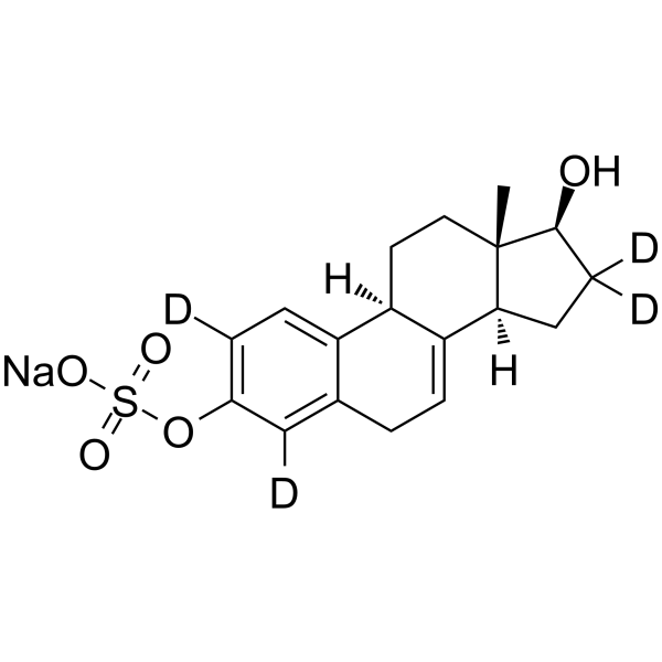 17β-Dihydroequilin 3-sulfate-2,4,16,16-d4 sodium Structure