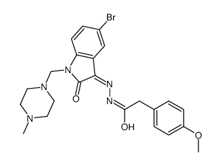 N'-{(3Z)-5-Bromo-1-[(4-methyl-1-piperazinyl)methyl]-2-oxo-1,2-dih ydro-3H-indol-3-ylidene}-2-(4-methoxyphenyl)acetohydrazide Structure