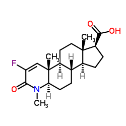 2-Fluoro-4-methyl-3-oxo-4-aza-5α-androst-1-ene-17β-carboxylicacid Structure