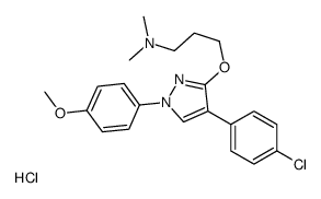 3-[4-(4-chlorophenyl)-1-(4-methoxyphenyl)pyrazol-3-yl]oxy-N,N-dimethylpropan-1-amine,hydrochloride Structure